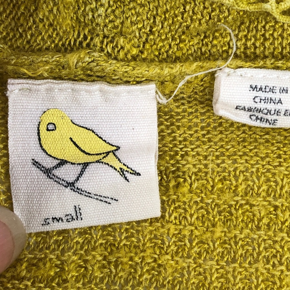 Anthropologie Shirred Collar Yellow Cardigan S - Picture 4 of 8